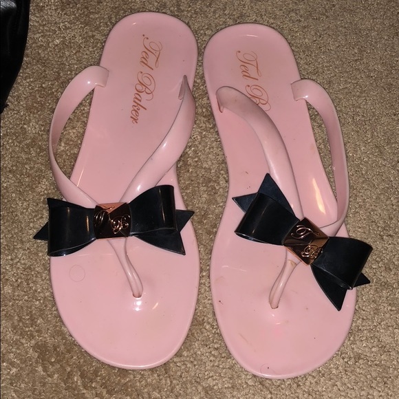plastic flip flops with bow